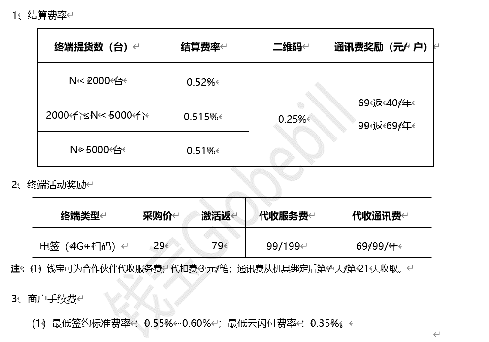 2024 钱宝“鲲 Pay”pos机新政策